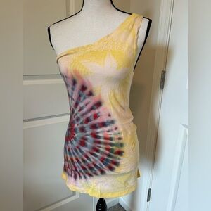 One-Shoulder Tie-Dye Dress